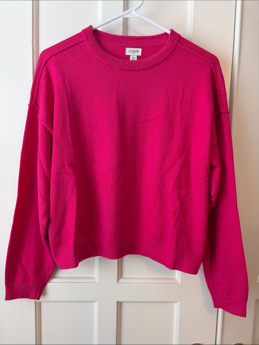 J. Crew Bright Pink Crewneck Sweater